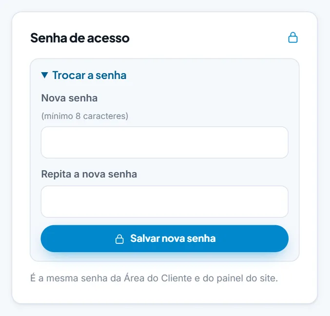 Cartão Senha de acesso