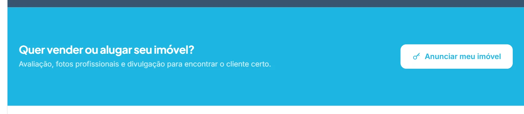 O bloco Anuncie seu imóvel na prévia do site