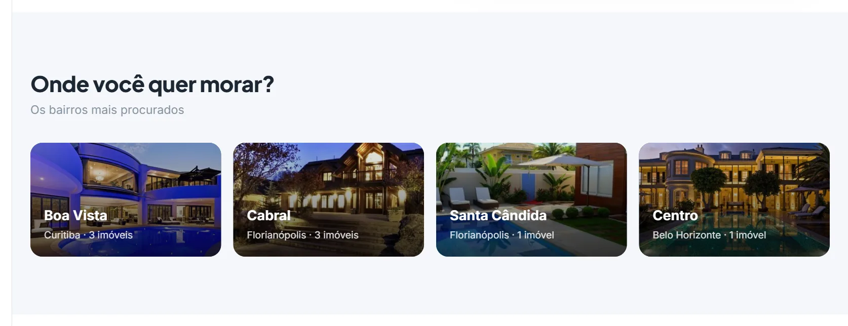 O bloco "Busca por cidade ou bairro" na prévia da página