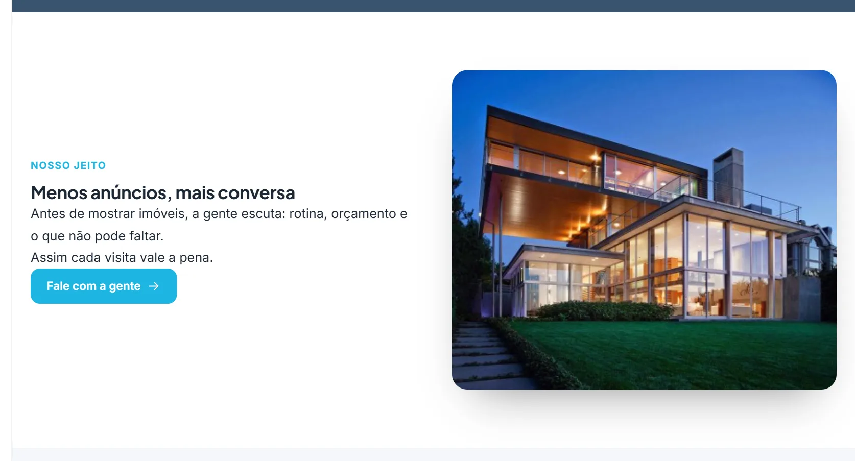 O bloco "Imagem e texto lado a lado" na prévia da página