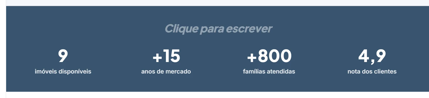 O bloco "Números" na prévia da página