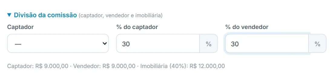 Divisão da comissão