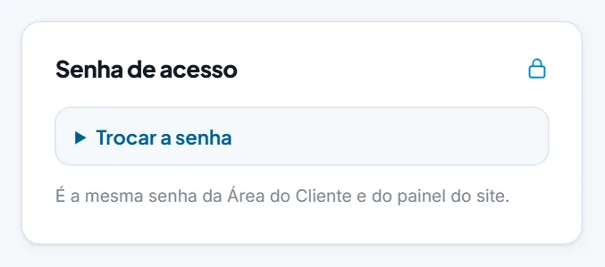 Quadro "Senha de acesso"