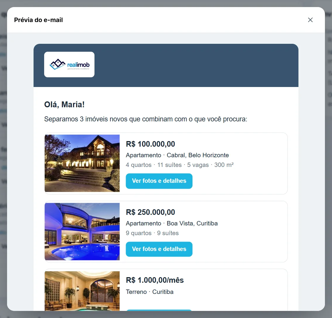 Prévia do e-mail