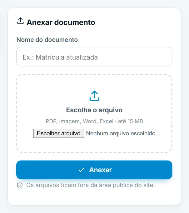 Formulário Anexar documento