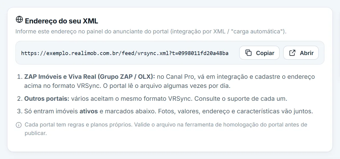 Quadro Endereço do seu XML
