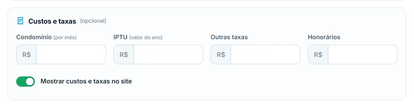 Custos e taxas